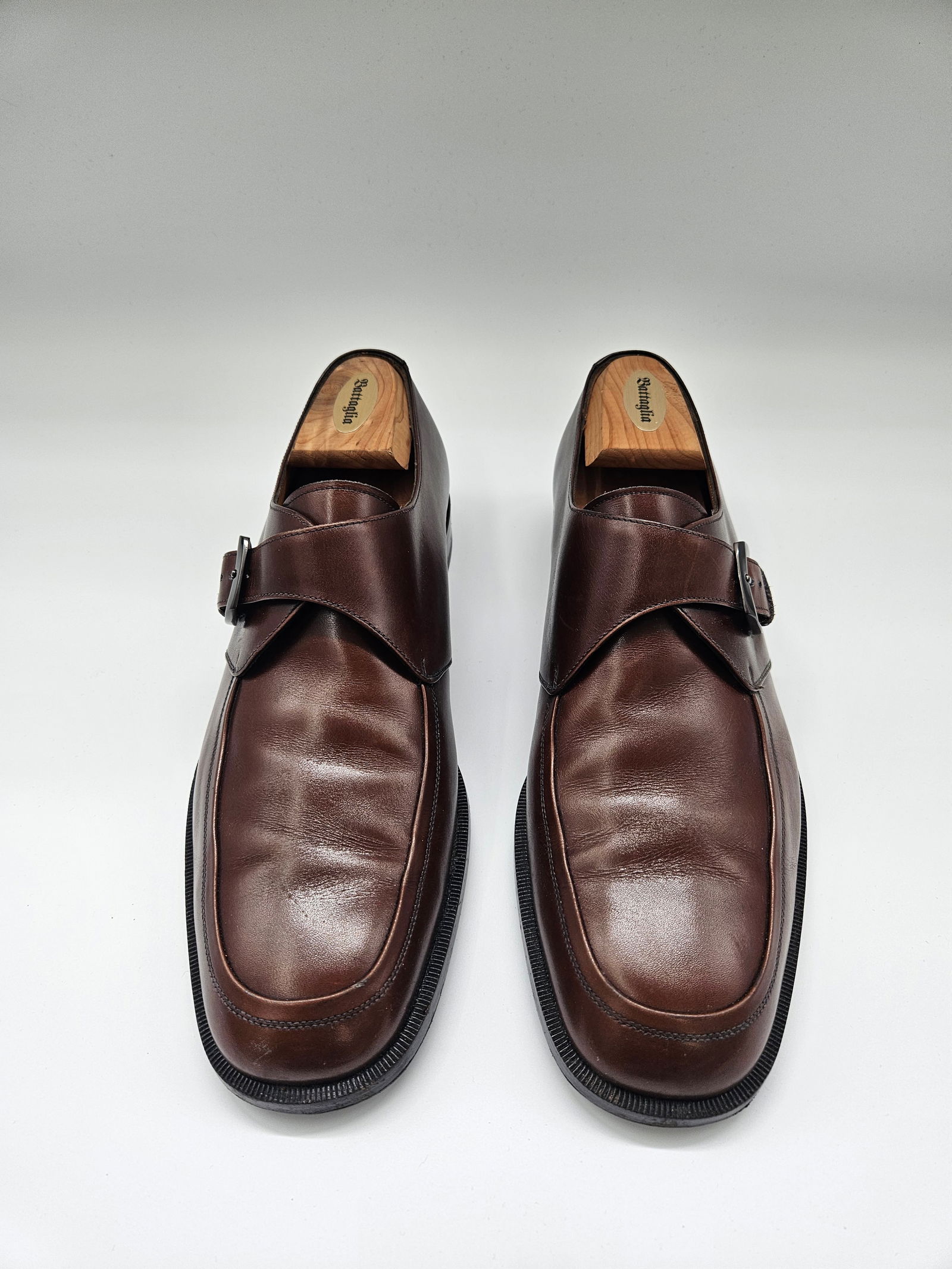 Salvatore Ferragamo Brown Leather Monk Strap Shoes size 10 1/2 (1 of 5)