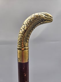 Cobra-Handle Walking Stick with Hidden Sword