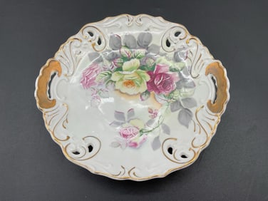 Vintage Porcelain Reticulated Rose Plate