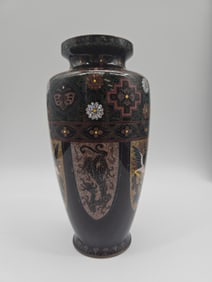 Japanese Satsuma Style Vase, Dragon & Landscape Decoration