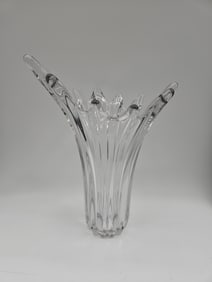 Clear Art Glass Trumpet Vase
