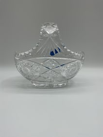 Cut Crystal Basket with Handle