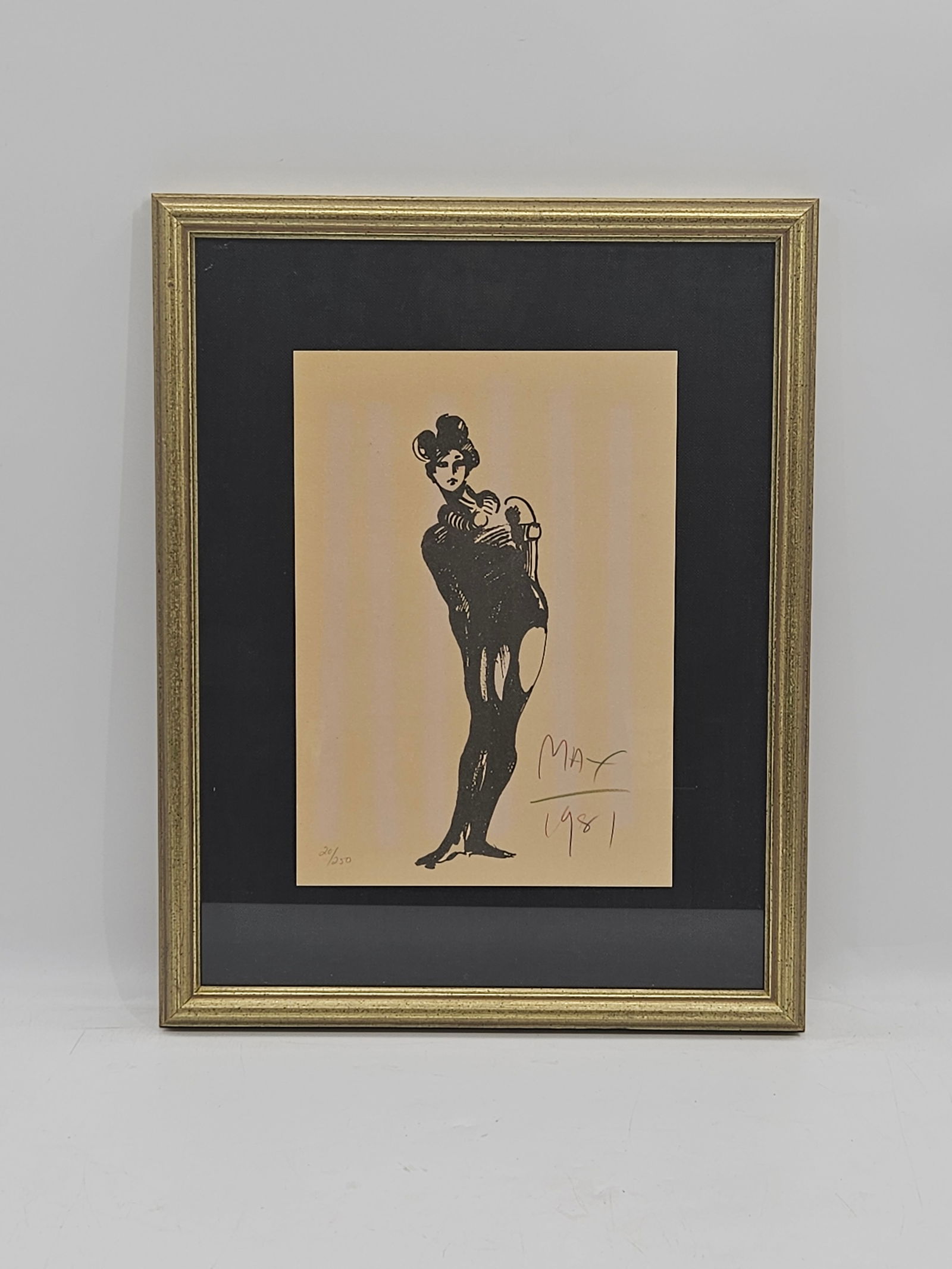 "The Mime" by Peter Max (German/American, b.1937) Lithograph: Description: Titled "The mime" by Peter Max this is a pencil signed limited edition piece dated 1981, signed in colored pencil bottom right. Medium: Lithograph Dimensions: H: