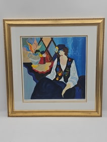 “Waiting?? by Itzchak Tarkay (Serbia, 1935-2012) Serigraph