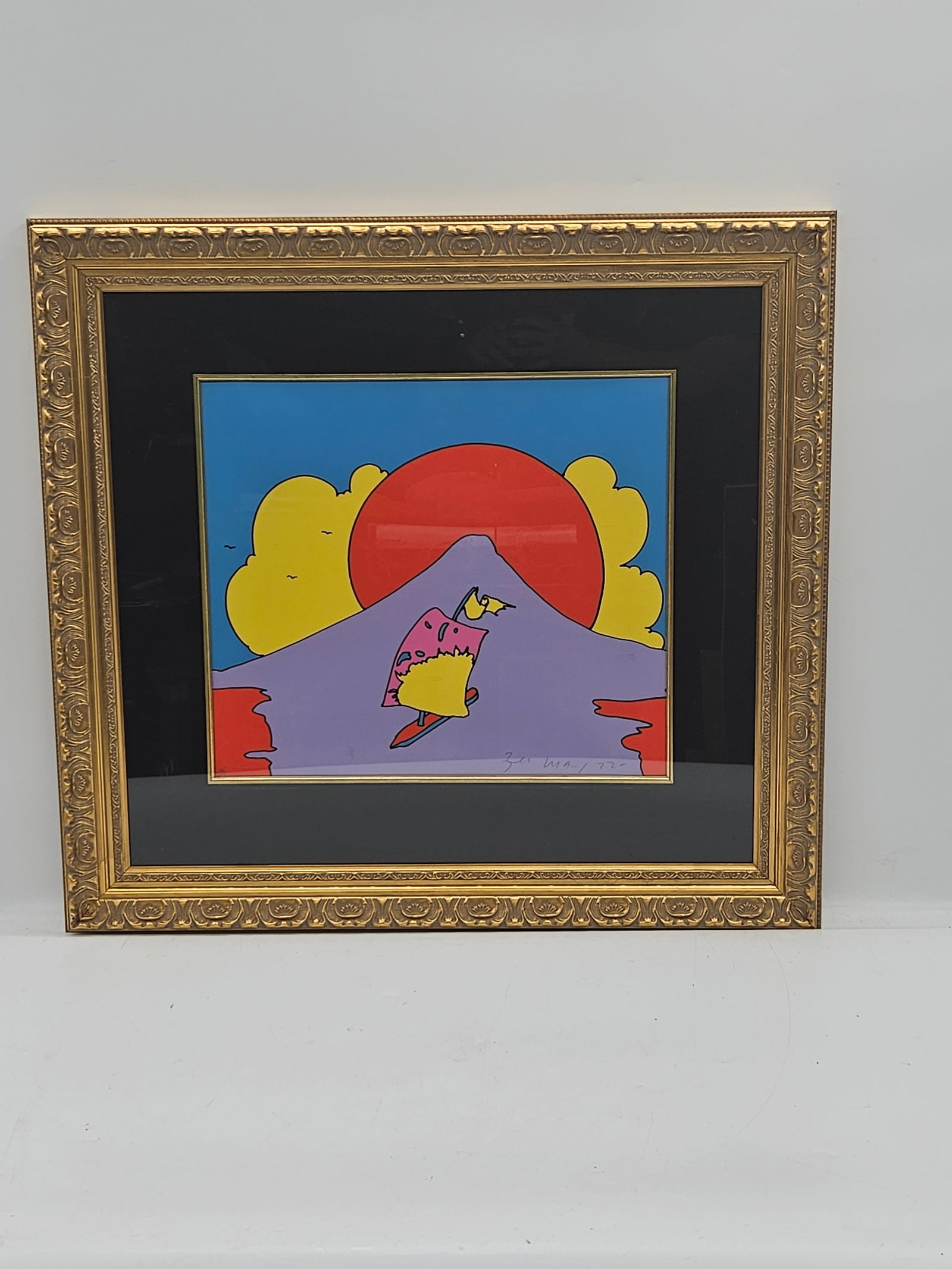 "Floating in Peace" by Peter Max (German/American, b.1937) Lithograph: Artist: Peter Max Title: Floating in Peace Year: 1971 Dimensions: 16in. by 19in. Edition: From the rare limited edition of 300 Medium: Original serigraph on paper Condition: Excellent Si