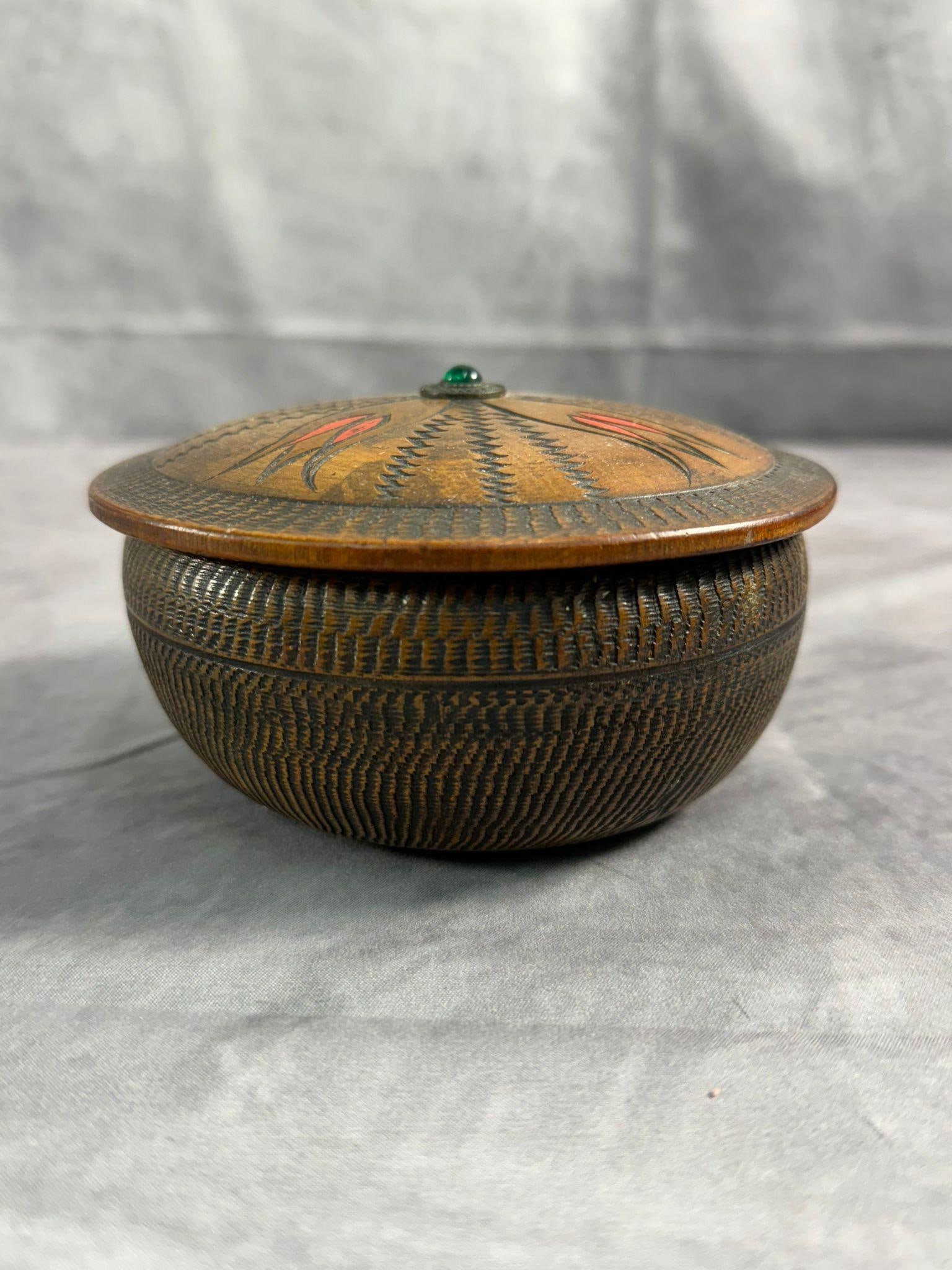 Hand Carved Wooden Jewelry Box (1 of 4)