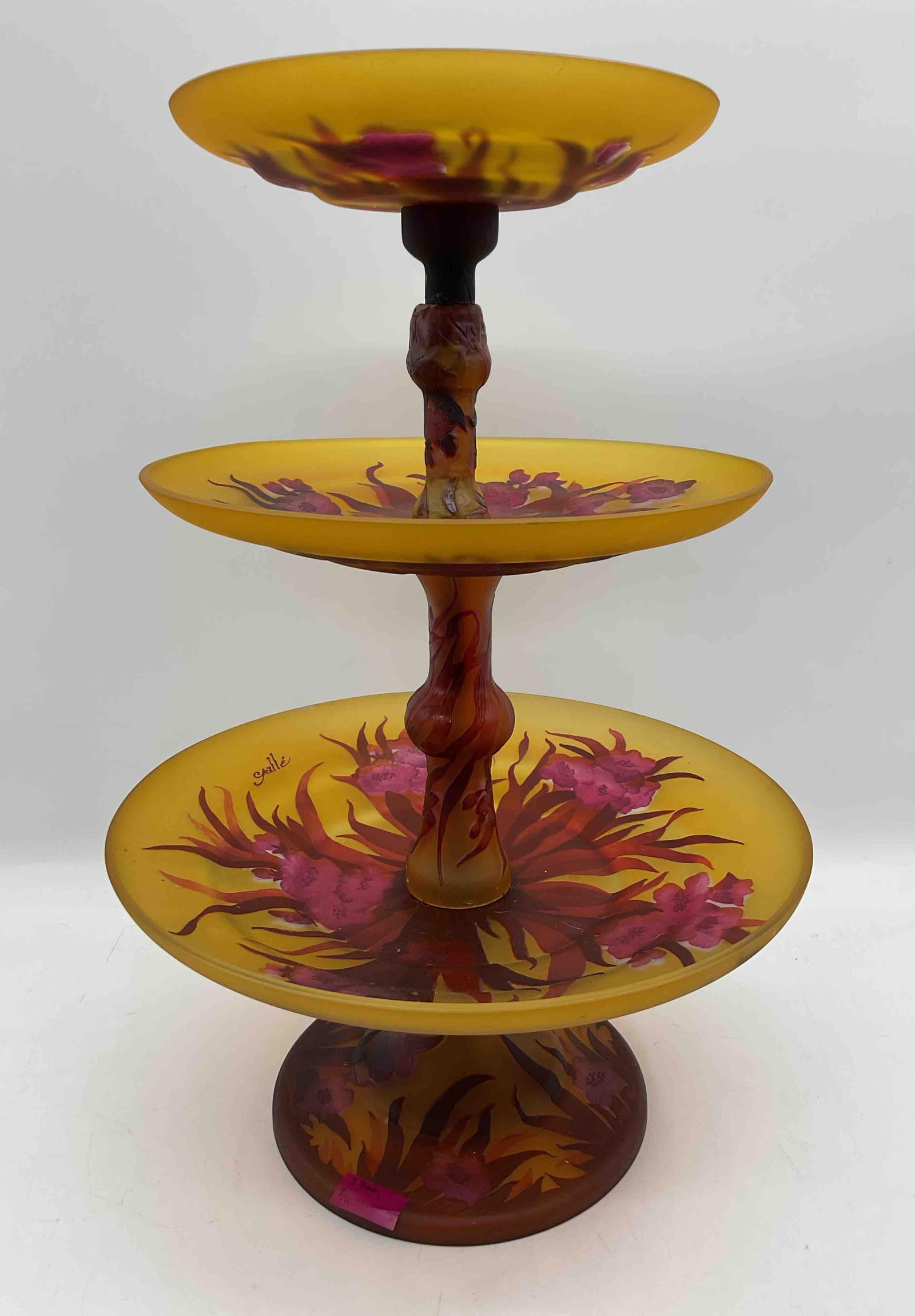 Emile Galle Style Three-Tier Glass Server (1 of 4)
