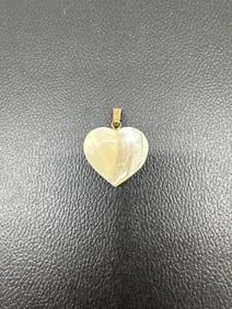 Mother-of-Pearl Heart Pendant with Gold-Tone Bail