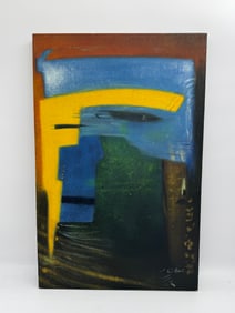 Abstract Expressionist Painting, Signed W Hall