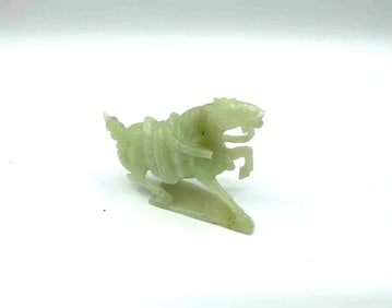 Carved Jade Style Horse Figurine