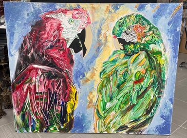 "Bird & Love" by Julia Luz Garcia (American, b.1992) Acrylic