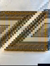 "Grittes Dans Village" by Henri Joseph Harpignies(French, 1819-1916) Watercolor