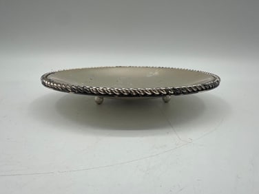 Vintage Silver-Plated Round Serving Tray