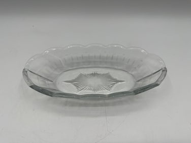 Heisey Colonial Clear  Oval Relish Snack Bowl