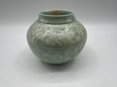 Signed Crystalline Glazed Studio Pottery Vase