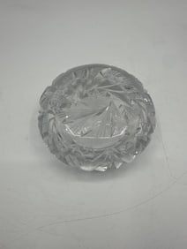Cut Glass Crystal Bowl with Starburst Pattern