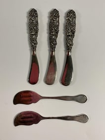 Antique Silverplate & Sterling Butter Spreaders