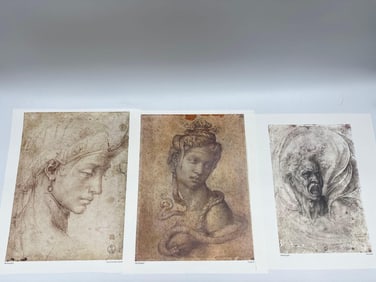 Set of Michelangelo Drawing Prints