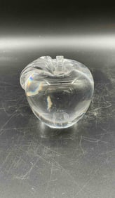 Clear Glass Apple Paperweight