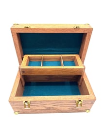 Wooden Jewelry or Trinket Box with Lift-Out Tray