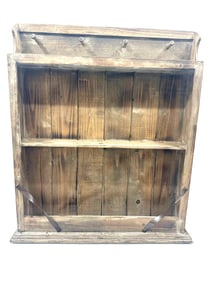 Rustic Wooden Wall Shelf with Pegs