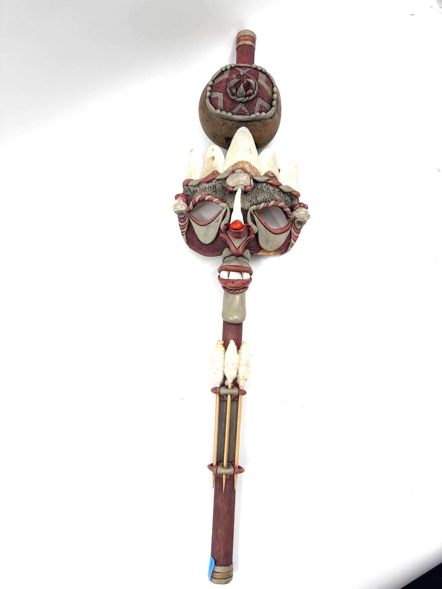 Decorative Tribal-Style Mask Wall Hanging (1 of 3)