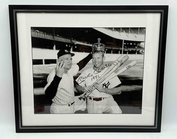 Mickey Mantle Signed Yankees Photograph with Coach