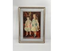 Pink and blue by Pierre Auguste Renoir Reproduction Lithograph