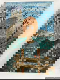 Girl by the Gate - Signed, Artist Unknown