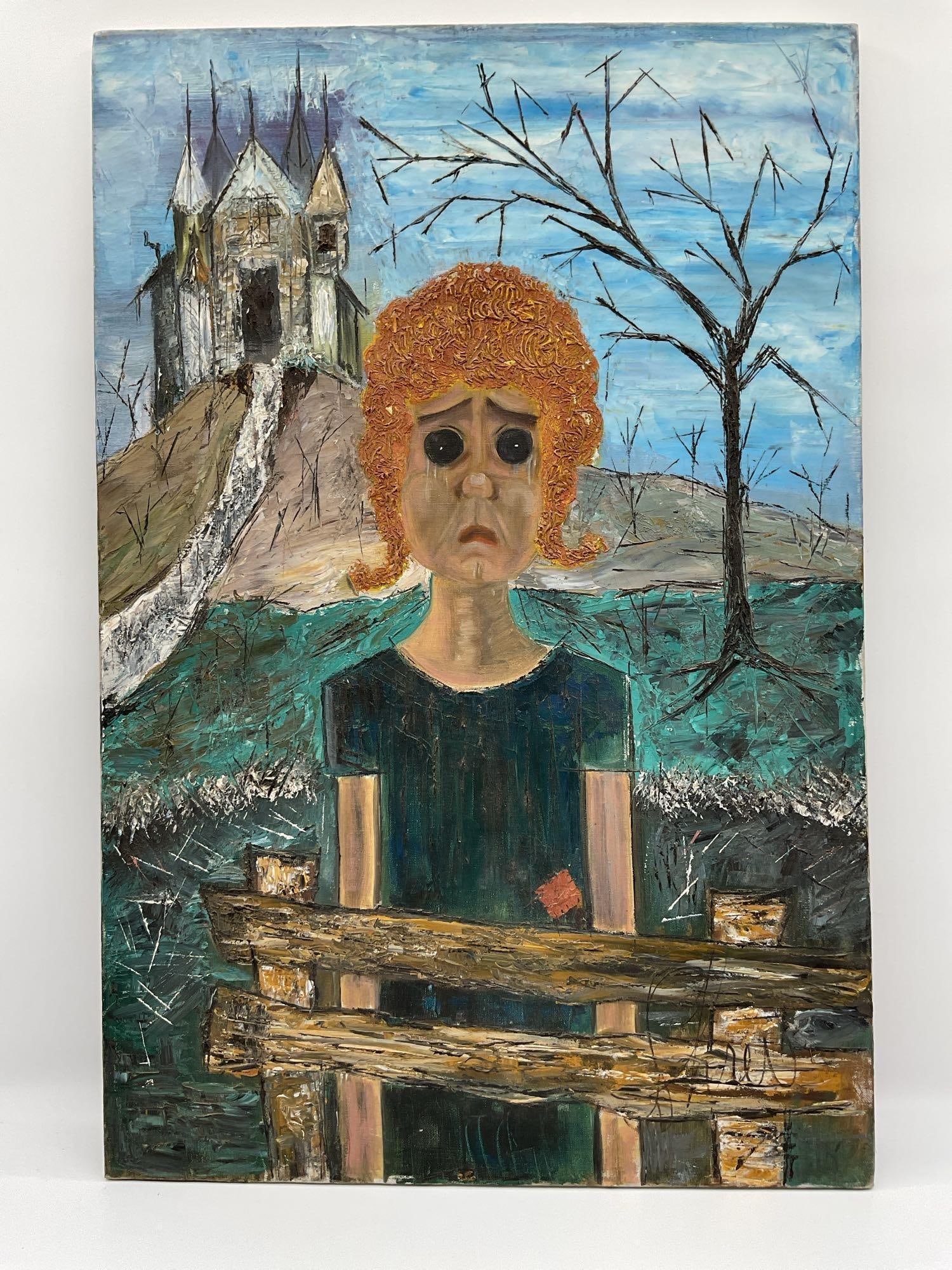 Girl by the Gate - Signed, Artist Unknown (1 of 4)