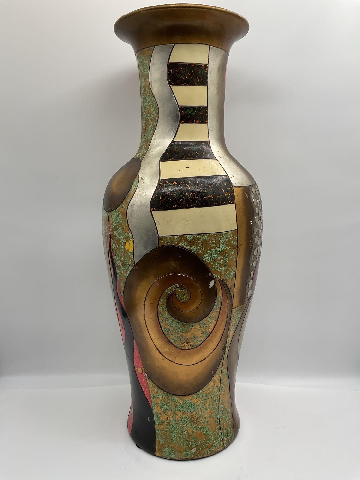 Large Abstract Art Deco Style Vase (1 of 5)