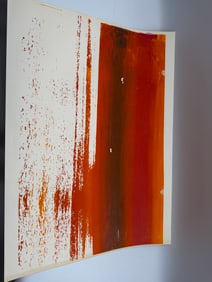 Abstract Expressionist Print, Orange and Brown