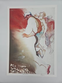 Abstract Expressionist Print of Figures by Papas