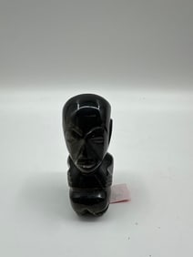 Carved Black Stone Abstract Tribal Figure
