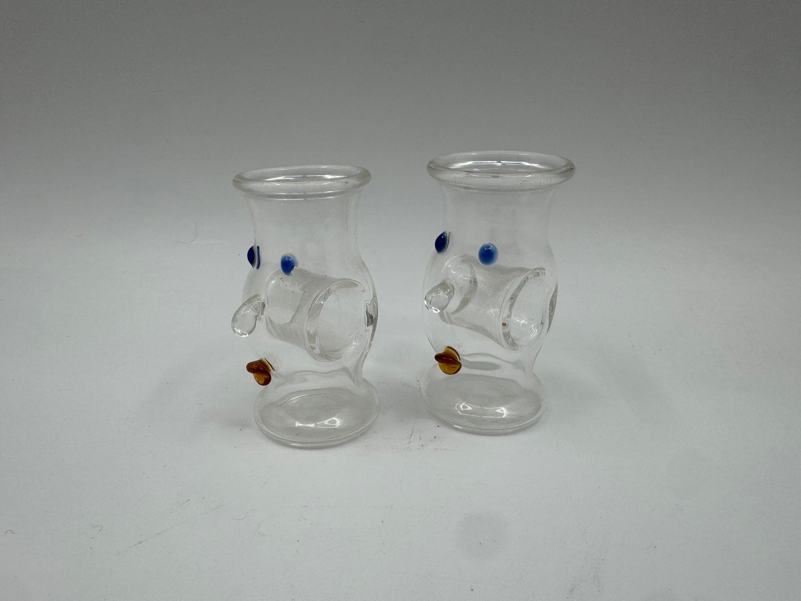 Pair of Karl Ittig Signed Glass Face Vases, 2004 (1 of 4)