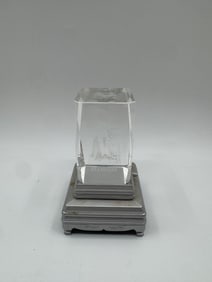 Etched Crystal Block on Stand