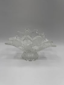 Frosted Glass Floral Bowl