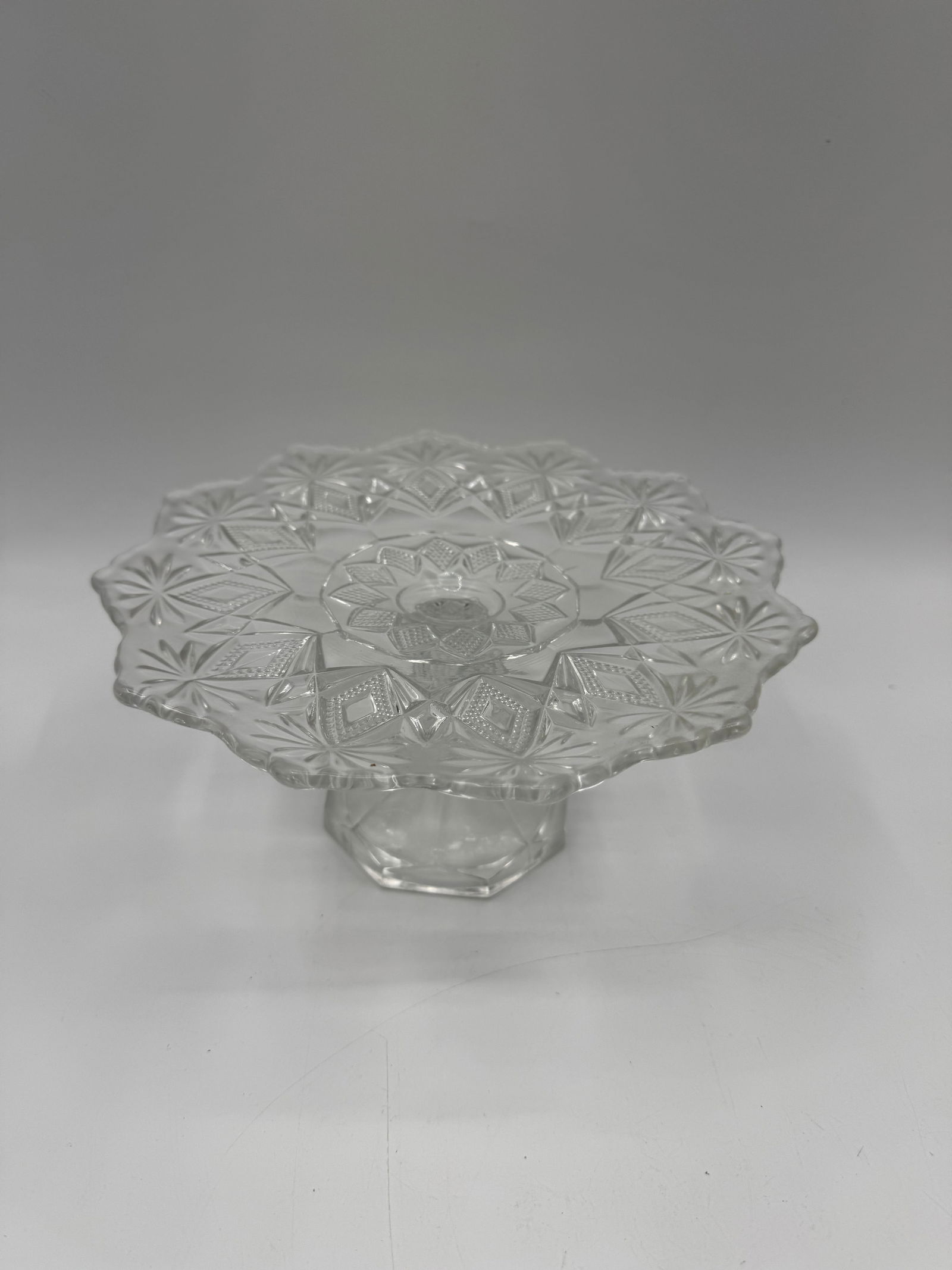 Pressed Glass Cake Stand (1 of 3)