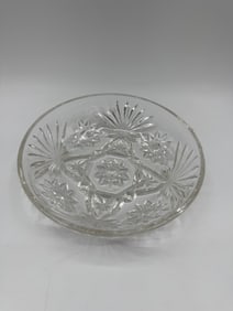 Pressed Glass Bowl with Starburst Pattern
