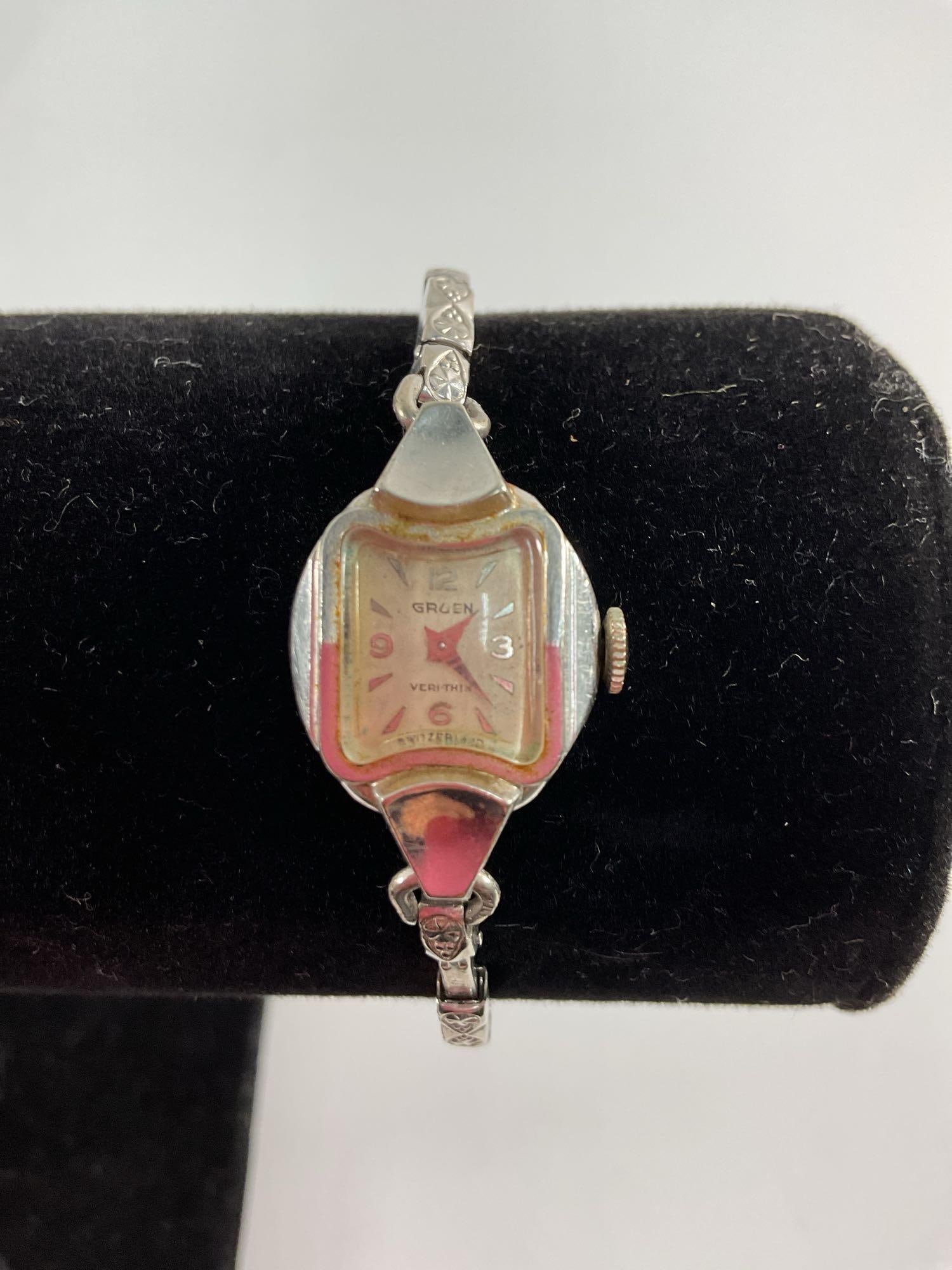 Vintage Ladies’ Wristwatch - Gruen: This is a vintage Gruen ladies’ wristwatch, a fine example of mid-20th-century American watchmaking. Gruen was a prestigious Swiss-American watch company known for producing high-quality mechani