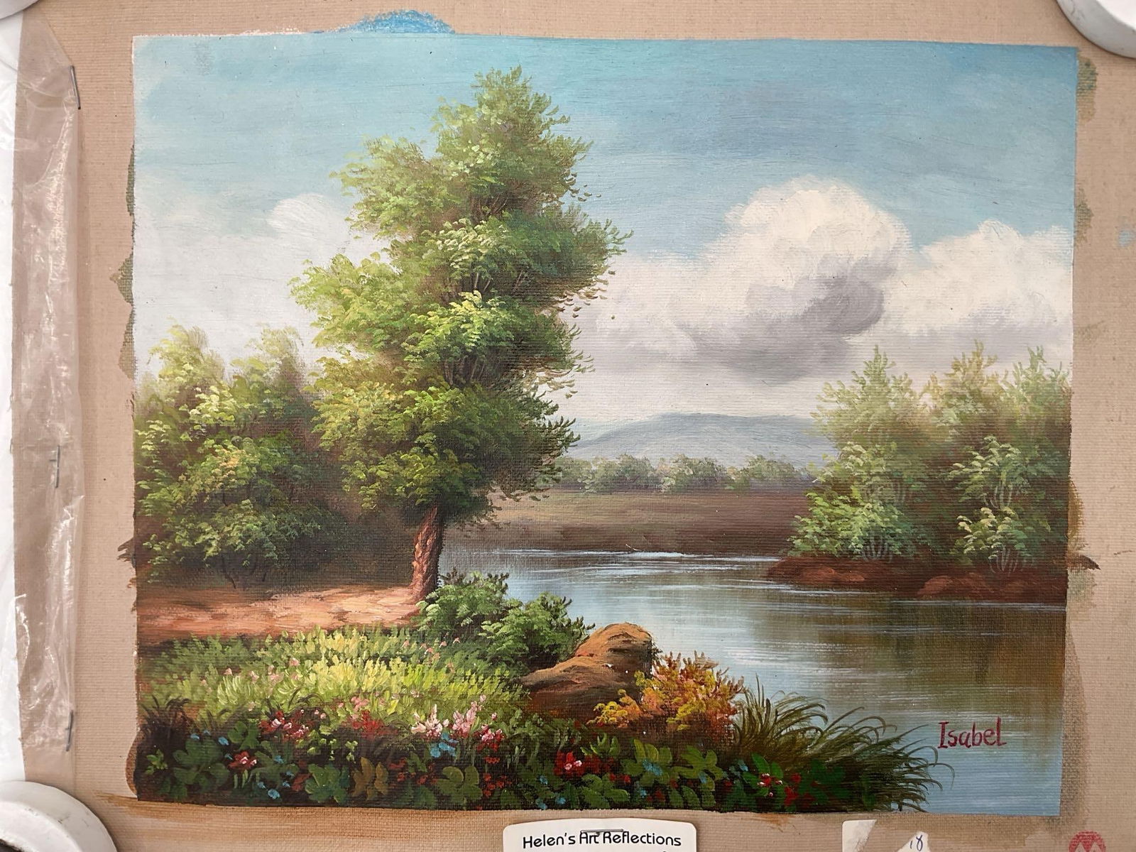 Tranquil Riverbank by Isabel Oil on Canvas (1 of 3)