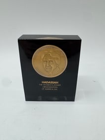 Hadassah Bronze Medal in Lucite Block