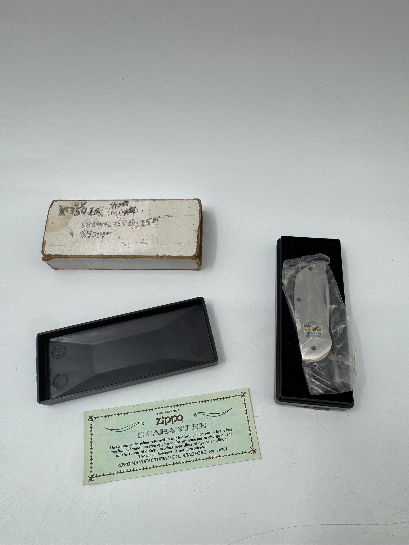 Zippo Stainless Steel Pocket Knife with Box: Zippo stainless steel pocket knife with original box and paperwork. Dimensions: 4 x 2 x 1 inches.