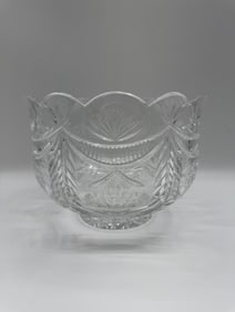 Cut Glass Bowl with Scalloped Rim