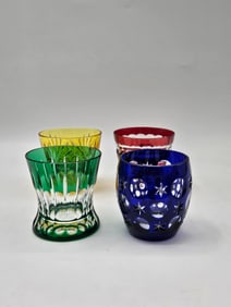 Fabergé Cut Crystal Whiskey Glasses, Set of 4