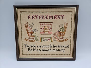 Retirement Sampler Embroidery