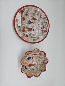 Vintage Japanese Geisha Plate and Bowl Set