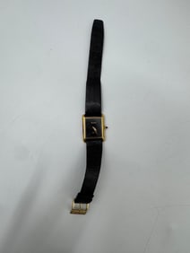 Cartier Tank Wristwatch Gold Plated Black Dial