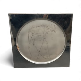 Salvador Dali Elephant Silver Plate