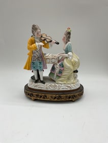 Dresden Style Couple with Violin Figurine